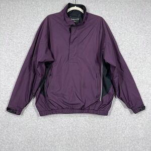 FootJoy Jacket Mens Large DryJoys Windbreaker Golf Zip Pullover‎ Lined Purple